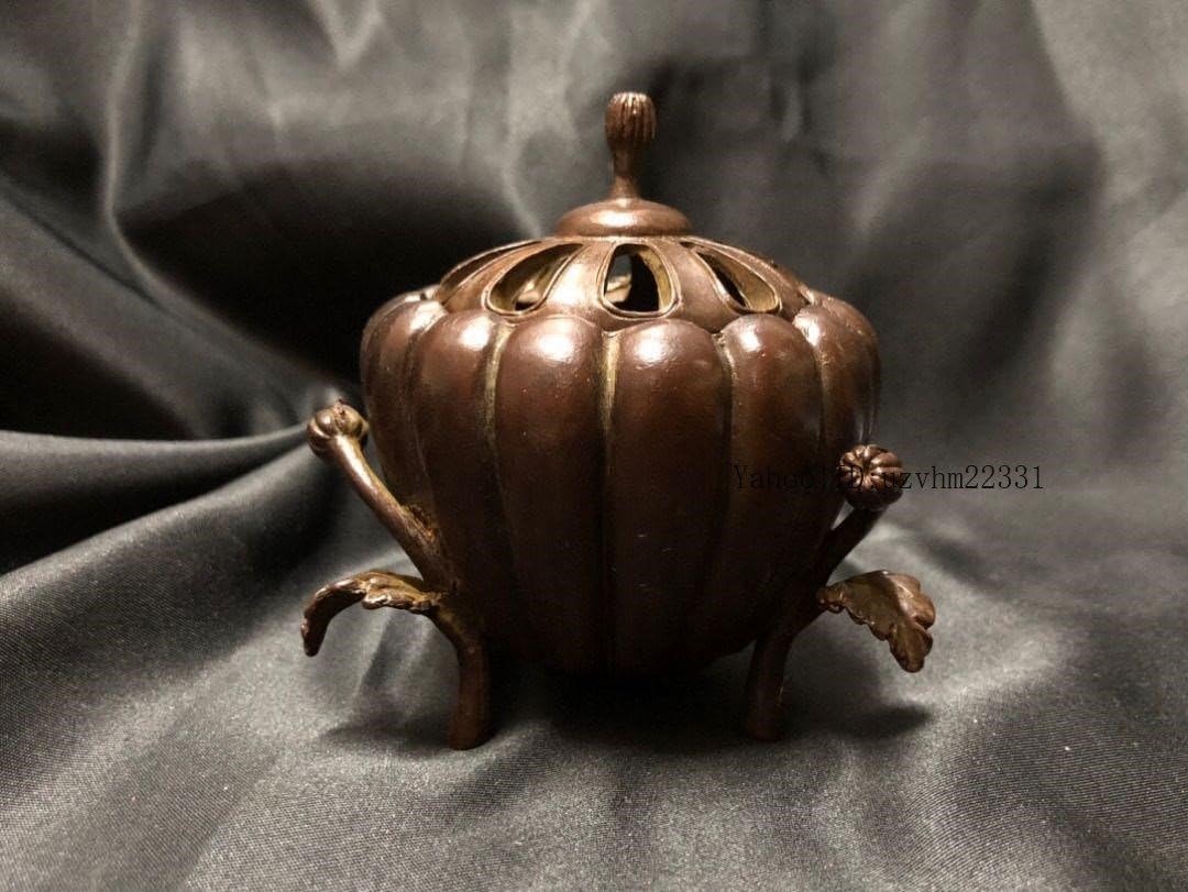 銅製 香炉 奉納仏礼仏焼線香盤 塔香り炉 禅意茶道 南瓜